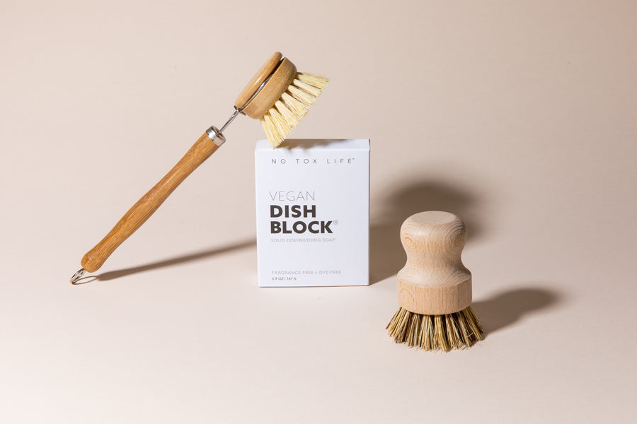Plastic-Free Dish Soap and Brush Set